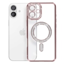 iPhone 16 Θήκη Magsafe Glitter - Strass Rose - Gold - Image 1