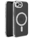 iPhone 16e Ασημί Θήκη Magsafe Glitter - Strass Σιλικόνης - Image 1