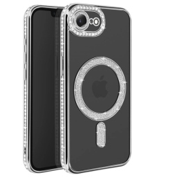 iPhone 16e Ασημί Θήκη Magsafe Glitter - Strass Σιλικόνης