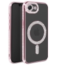 iPhone 16e Θήκη Magsafe Glitter - Strass Rose Σιλικόνης - Image 1