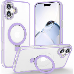 iPhone 17 Διάφανη Θήκη με Μαγνητικό Ring & Stand – Λιλά Λεπτομέρειες