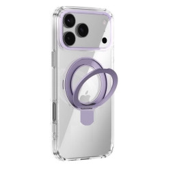 iPhone 17 Pro Θήκη Διάφανη με Λιλά MagSafe Ring & Stand