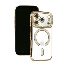iPhone 17 Pro Θήκη Magsafe Glitter & Strass - Χρυσαφί