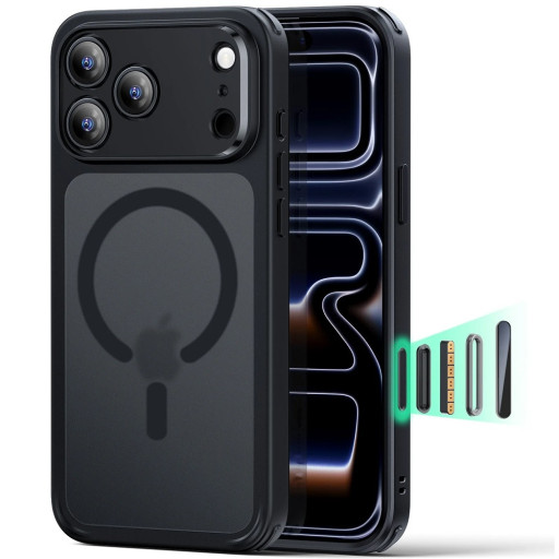 iPhone 17 Pro Ματ MagSafe Θήκη Μαύρη με Προστασία Κάμερών