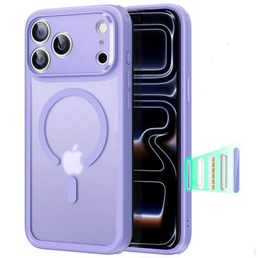 iPhone 17 Pro Ματ MagSafe Θήκη Λιλά με Προστασία Κάμερών