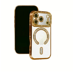 iPhone 17 Pro Max Πορτοκαλί Θήκη Glitter – Strass & MagSafe