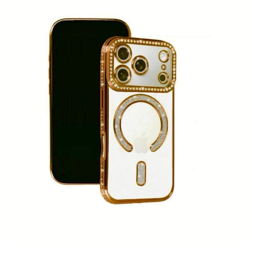 iPhone 17 Pro Max Πορτοκαλί Θήκη Glitter – Strass & MagSafe