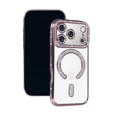 iPhone 17 Pro Max Θήκη Magsafe Glitter - Strass Ροζ