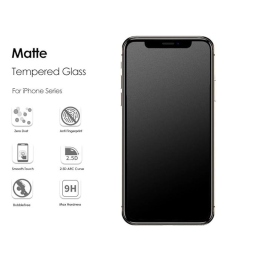 iPhone XS Max Tempered Glass Full Protection Matte Anti-Finger - Ματ Τζάμι Πλήρους Προστασίας Οθόνης Κινητού
