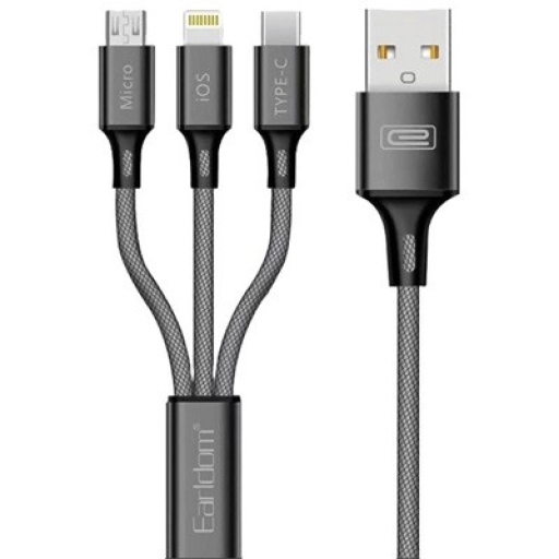 Καλώδιο Ταχείας Φόρτισης 3 σε 1 - Fast Cable USB Charger EARLDOM EC-IMC017