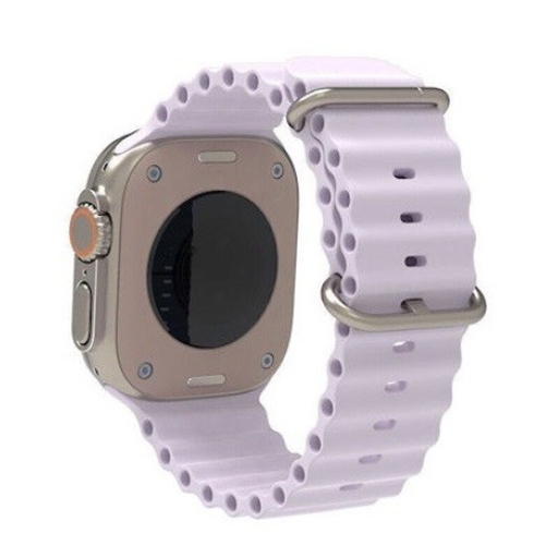 Λουράκι Apple Watch 42 - 44 - 45 - 49 mm Σιλικόνης Wave Λεβάντα