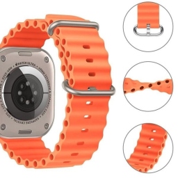 Λουράκι Apple Watch 42 - 44 - 45 - 49 mm Σιλικόνης Wave Orange