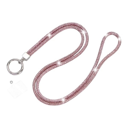 Μακρύ Λουράκι Λαιμού για Κινητό Ροζ - Smartphone Chain Pink