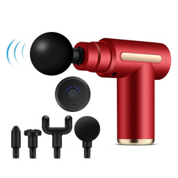 Μίνι Πιστόλι Μασάζ με 4 Κεφαλές & 6 Ταχύτητες - Red/Gold