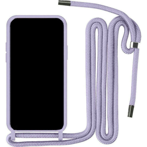 Xiaomi Poco X6 5G Θήκη Σιλικόνης με Κορδόνι Μωβ - Back Case