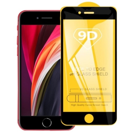 Προστατευτικό Τζάμι Οθόνης iPhone SE 2020 - Tempered Glass Premium Full Face 9D Full Glue Oem - Black