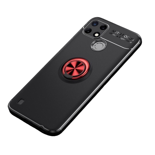 Realme C21Y / C25Y Θήκη Κινητού Μαύρη με Red Ring