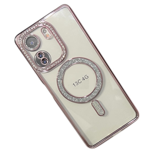 Θήκη Redmi 13C 4G με Glitter & Strass – Ροζ