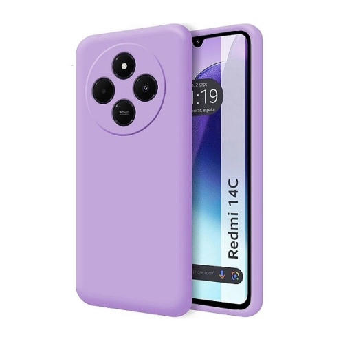 Redmi 14C Θήκη Σιλικόνης Λιλά με Προστασία Κάμερας