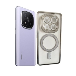 Redmi Note 14 Pro Plus Θήκη Σιλικόνης Glitter & Strass - Silver