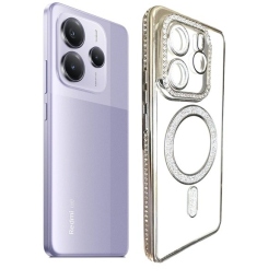 Xiaomi Redmi Note 14 5g Θήκη Σιλικόνης Glitter & Strass - Silver