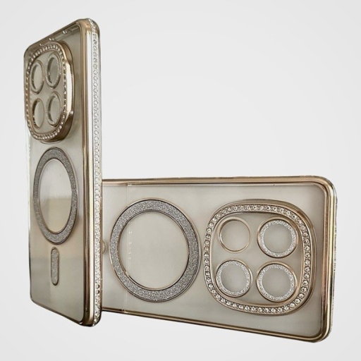 Redmi Note 14 Pro 5G Θήκη Σιλικόνης Glitter & Strass - Gold