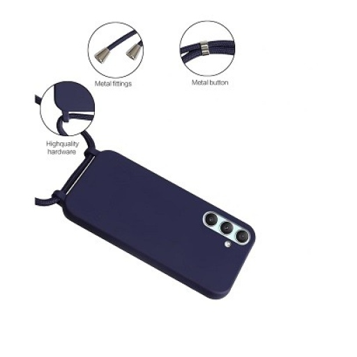Samsung Galaxy A15 Μπλε Θήκη Σιλικόνης με Κορδόνι - Back Case Blue