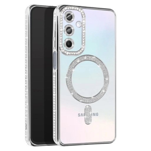 Samsung Galaxy A25 Θήκη Magsafe Glitter-Strass Ασημί