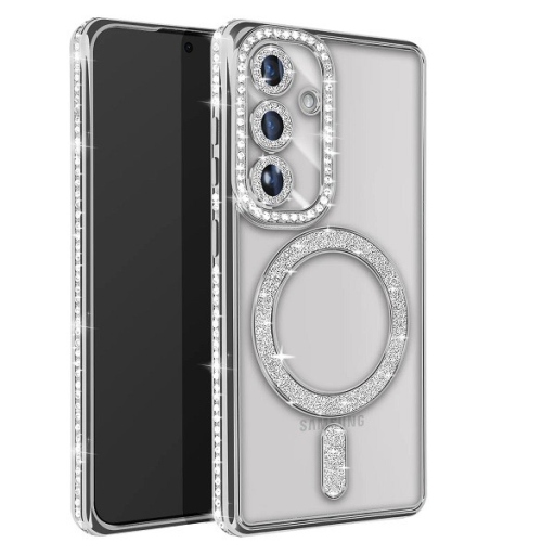 Samsung Galaxy S24 Plus Glitter and Strass Θήκη Σιλικόνης Silver