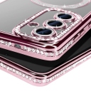 Samsung Galaxy S25 - Ροζ Θήκη Σιλικόνης με Glitter και Strass - Image 2