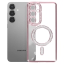 Samsung Galaxy S25 - Ροζ Θήκη Σιλικόνης με Glitter και Strass - Image 3