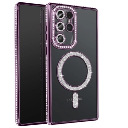 Samsung Galaxy S25 Ultra - Μωβ Θήκη Σιλικόνης με Glitter - Strass