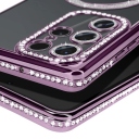 Samsung Galaxy S25 Ultra - Μωβ Θήκη Σιλικόνης με Glitter - Strass - Image 3