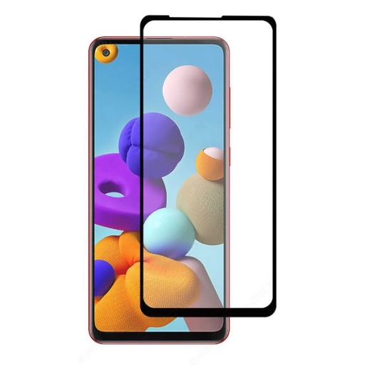 Προστατευτικό Τζάμι Οθόνης Samsung Galaxy A21s - Tempered Glass Premium Full Glue 9D - Black