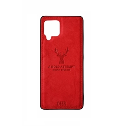 ΘΗΚΗ DEER CLOTH BACK CASE FOR SAMSUNG GALAXY A42 5G - RED