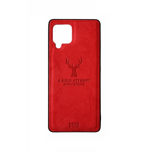 ΘΗΚΗ DEER CLOTH BACK CASE FOR SAMSUNG GALAXY A42 5G - RED