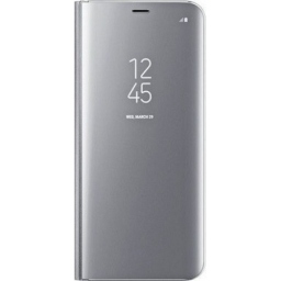 Ασημί Θήκη Καθρέφτης Clear View Book για Huawei Nova 5T / Honor 20