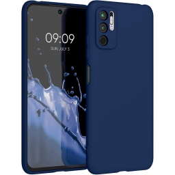 ΘΗΚΗ ΠΡΟΣΤΑΣΙΑΣ ΣΙΛΙΚΟΝΗΣ ΓΙΑ REDMI NOTE 10 5G / POCO M3 PRO 5G ME ΠΡΟΣΤΑΣΙΑ ΚΑΜΕΡΑΣ - ΣΚΟΥΡΟ ΜΠΛΕ - OBASTYLE