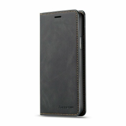 ΔΕΡΜΑΤΙΝΗ ΘΗΚΗ ΠΡΟΣΤΑΣΙΑΣ ΤΥΠΟΥ WALLET ΓΙΑ SAMSUNG GALAXY A22 4G ΜΑΥΡΗ  - LUXURY LEATHER FLIP CASE BLACK - FORWENW
