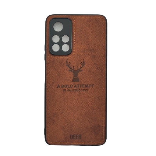 ΘΗΚΗ DEER CLOTH BACK CASE WITH CAMERA PROTECTION FOR REDMI 10 - BROWN