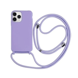 iPhone 16 Pro Max Θήκη Σιλικόνης με Κορδόνι Λιλά 