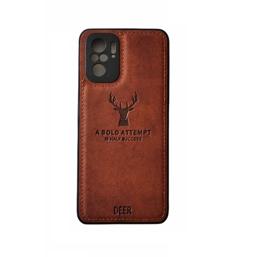 Θήκη Προστασίας με Προστατευτικό Κάμερας Xiaomi Redmi Note 10 4G - 10s - Deer Cloth Back Case with Camera Protection - Brown