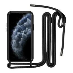 Xiaomi Redmi Note 13 4G Μαύρη Θήκη Σιλικόνης με Κορδόνι