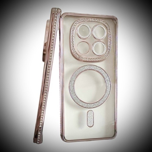 Redmi Note 14 Pro Plus Θήκη Σιλικόνης Glitter & Strass - Rose
