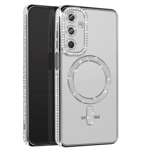 Ασημί Θήκη Galaxy A16 Magsafe Glitter-Strass Silver
