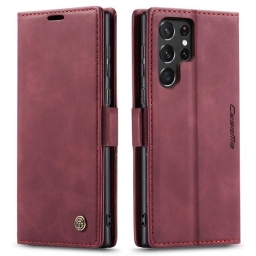 Galaxy S25 Ultra Δερμάτινη Θήκη Book Μπορντό CaseMe