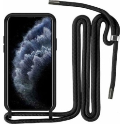 Θήκη Σιλικόνης με Κορδόνι Λαιμού Xiaomi Redmi 12C - Back Silicon Case Black