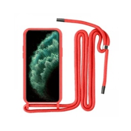 Xiaomi Redmi 13C Θήκη Σιλικόνης με Κορδόνι Κόκκινη - Back Case Red