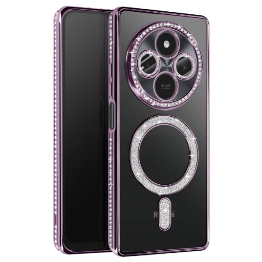 Xiaomi Redmi 14C Glitter - Strass Θήκη Σιλικόνης Μωβ