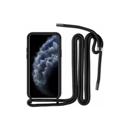 Xiaomi Redmi Note 13 Pro 5G Θήκη Σιλικόνης με Κορδόνι - Black Back Case Μαύρη